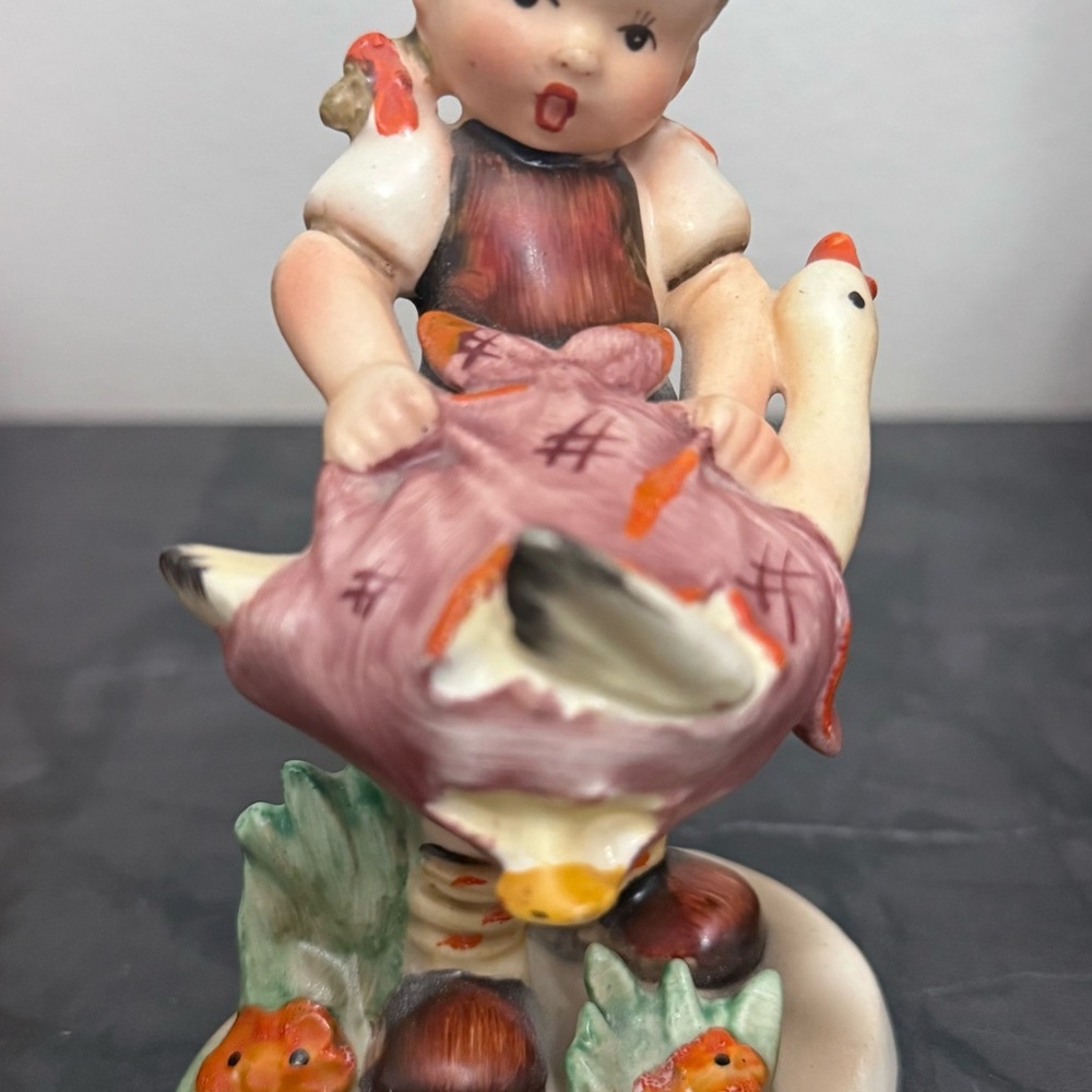 Vintage Multicolor Child and Goose Figurine Napco “Parting Friends” figurine,